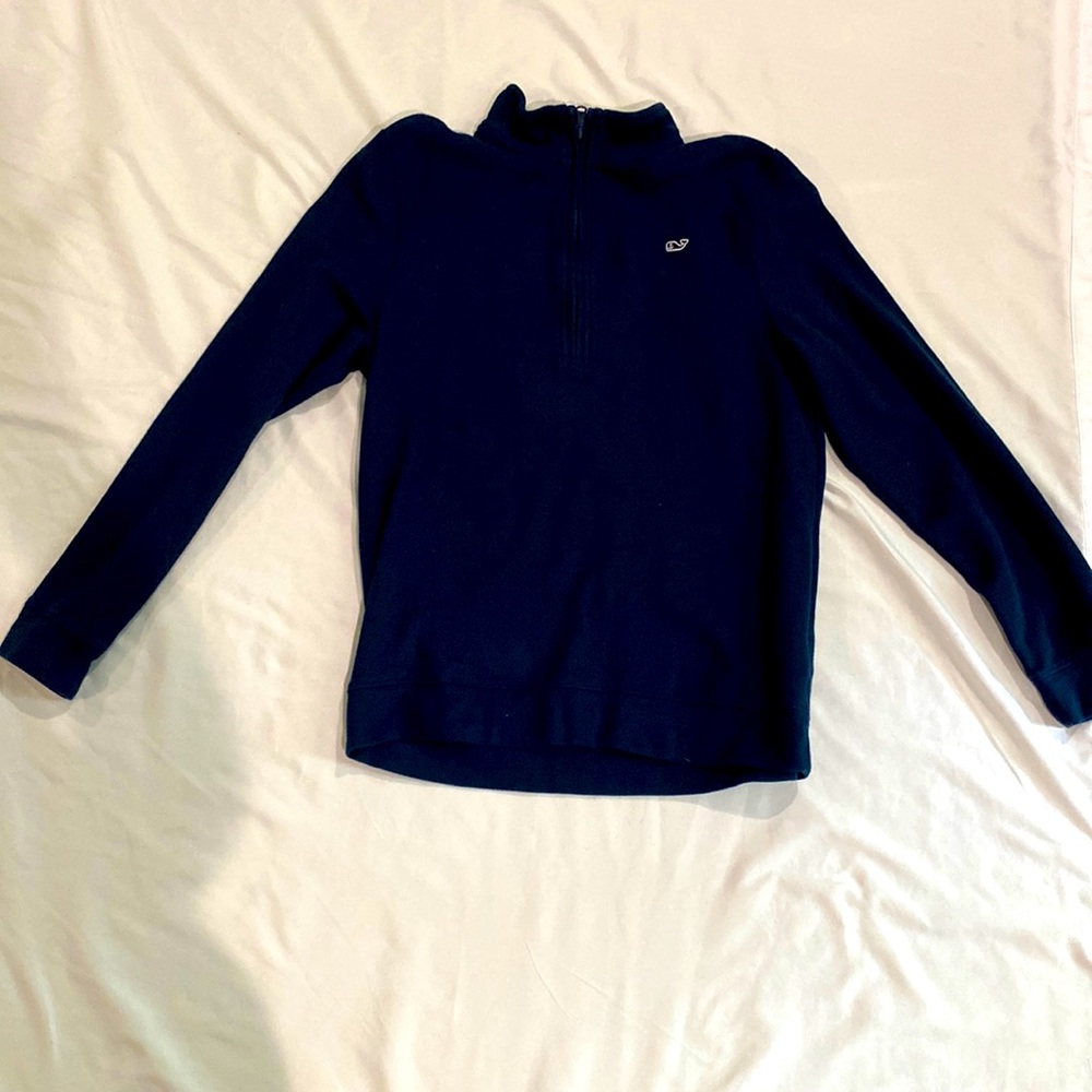 Vineyard Vines Boys’ Classic 1/4 zip pullover - Deep Bay (navy) Size L (16)